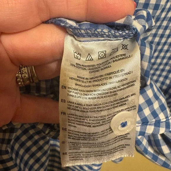 Urban by Chefworks Shirt Sleeve Blue White Gingham Shirt Sz XL - Picture 6 of 7